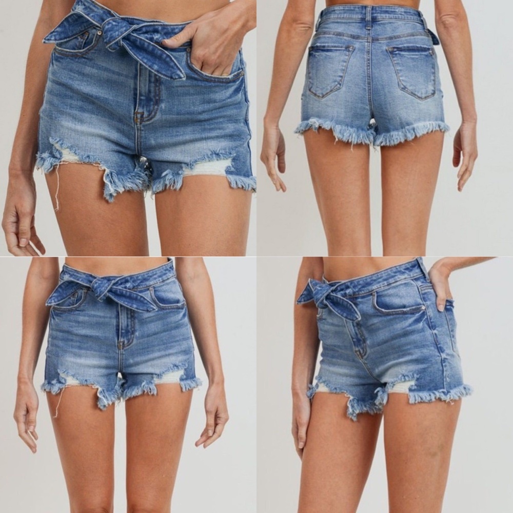 High Waisted Distressed Denim Jean Shorts NWT